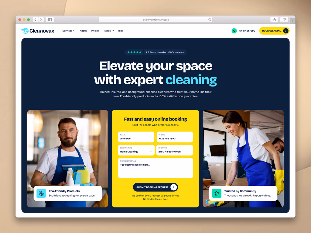 Cleanovax website preview